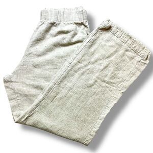 SHEIN Wide Leg Linen Pants Cream Size 4